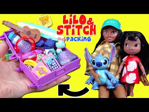 Lilo and Stitch Dolls Pack Suitcase for Vacation at Family House