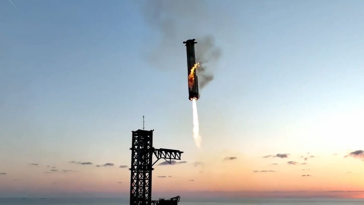 Watch SpaceX Starship’s epic 5th launch, catch, re-entry and splashdown in time-lapse