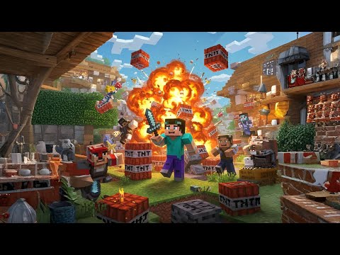 Minecraft TNT Village #minecraftshortlive