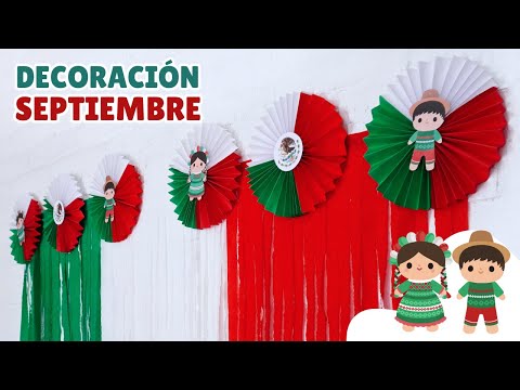 🟢Adornos fáciles de papel para el 15 de septiembre 🔴 Decoración para fiestas patrias😍