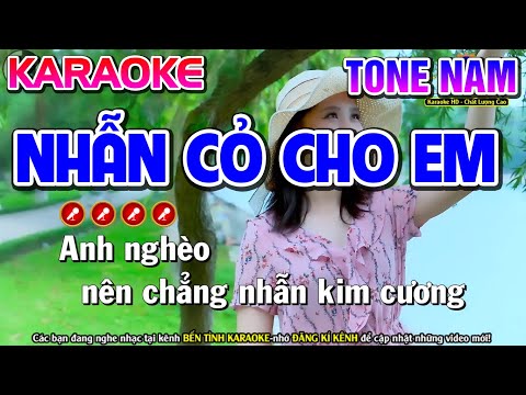 Nhẫn Cỏ Cho Em Karaoke Nhạc Sống Tone Nam | Bến Tình Karaoke