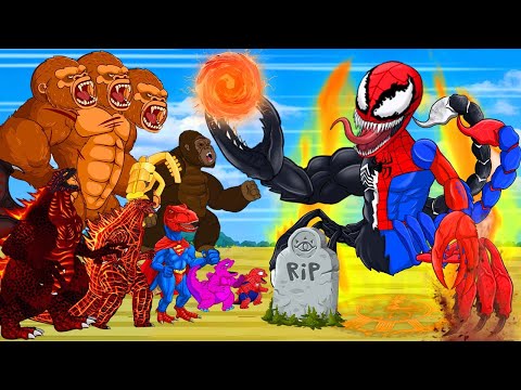 Rescue GODZLLA Family & SPIDERMAN vs Evolution Of SPIDER SUPER MAN: Who Is The King Of Super Heroes?