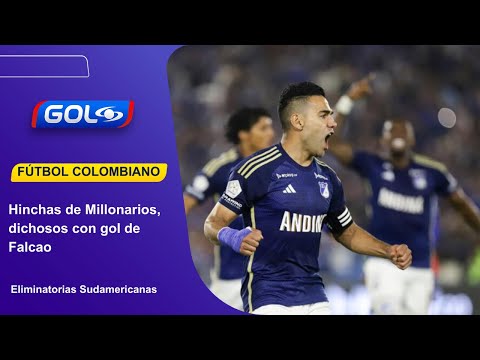 Hinchas de Millonarios, llenos de emoción por el primer gol de Falcao en El Campín