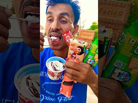 yummy 😋 Sundae spin chocolate 🍦aur Chocobar icecream 🍨#50=50#parle_g#kitkat#patanjali#shortfeed