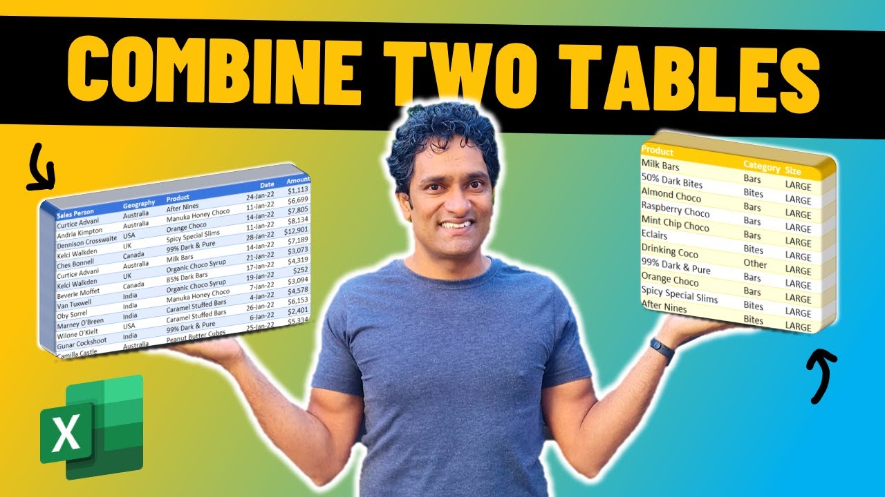 Quickly Combine Two Tables in Excel (2 ways to do it)