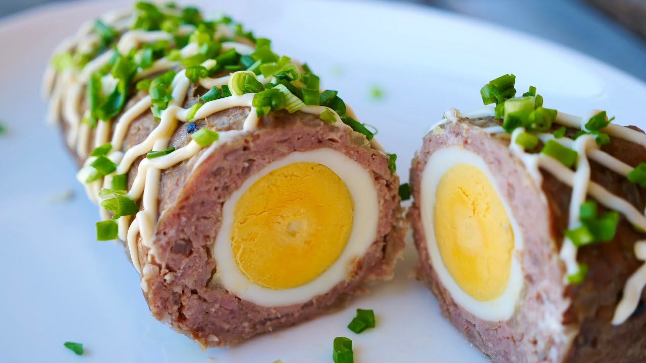 Вместо любой колбасы мясной рулет с яйцом
