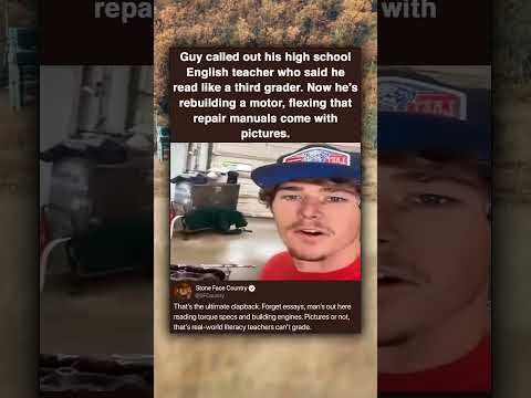 Guy called out his high school English teacher who said he read like a third grader. Now he's