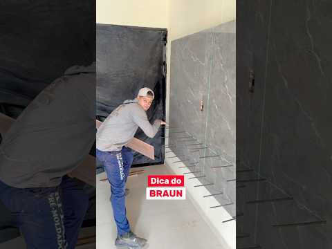 Como fazer Painel flutuante em porcelanato #dicas #obra #construção #pedreiro #reforma