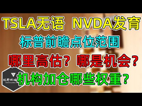 美股 TSLA无语，NVDA发育！分化，机构继续押注哪些权重？标普前瞻点位范围，哪里高估？哪是机会？