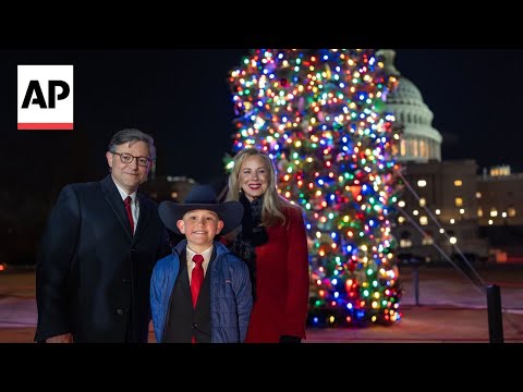 YouTube video thumbnail: Nevada Fourth Grader Joins Mike Johnson in Lighting US Capitol Christmas Tree