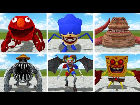 SONIC TAPES ELONGATED ELMO MUTANT MONSTERS POU ZOONOMALY SPONGE BOB POMNI FAMILY in Garry's Mod !