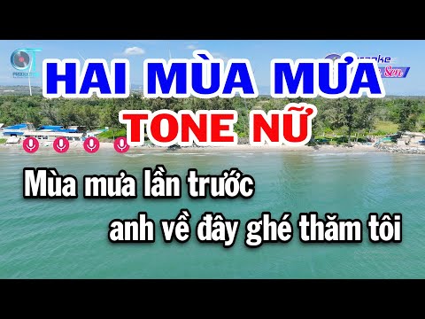 Karaoke Hai Mùa Mưa Tone Nữ ( Fm ) Nhạc Sống Beat Mới | Karaoke Đồng Sen