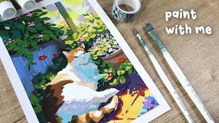 Calming Gouache Cat Painting | Paint with Me
