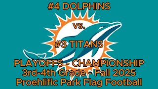 Dolphins v. Titans, Championship, Fall 2025