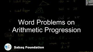 Word Problems on Arithmetic Progression