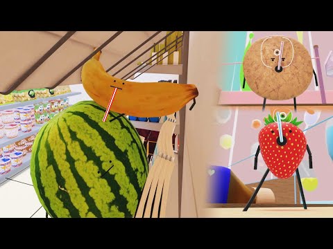 Hide and seek & Juice Party with Banana, Soy Sauce Senbei, Strawberry in Secret Staycation [Roblox]