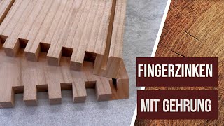 Fingerzinken mit Gehrung: Nuten und Profile sind kein Problem mehr. Ideal für kleine Kästen.