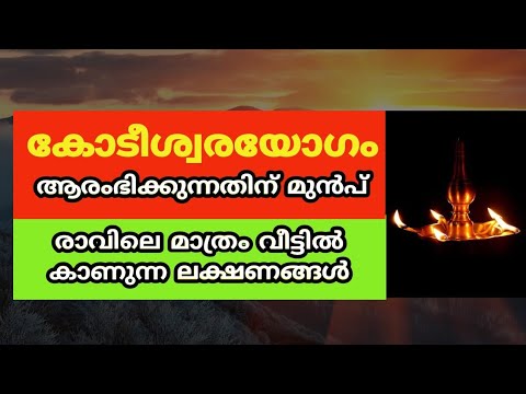 കോടീശ്വരയോഗം ആരംഭിക്കുന്നതിന് മുൻപ് വീട്ടിൽ കാണുന്ന ലക്ഷണം