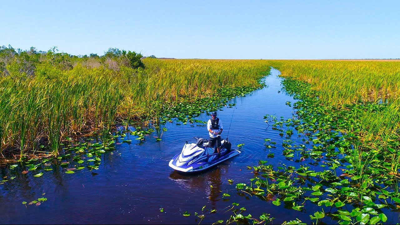 CRAZY Kid Fishes Everglades on a Supercharged JETSKI! (20 miles deep)