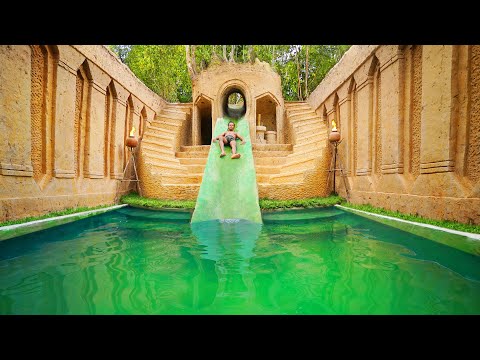 80 Days Built Underground Water Slide Pool and Temple Tunnel