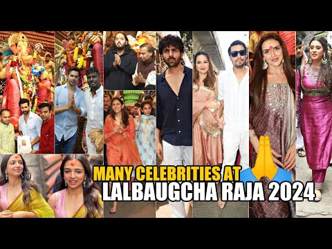 Celebrities At LalbaugCha Raja 2024 - Kartik, Parineeti, Varun, Vicky, BB, Sana, Isha, Ambani Family