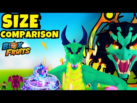 Blox Fruits Size Comparison! Dragon Update 🐲