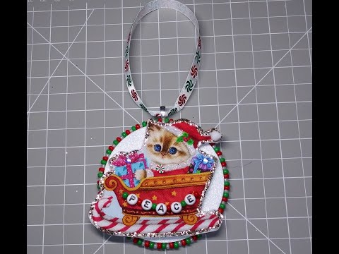 Making Adorable Vintage Kitten Ornaments from H.L. Fabric! No-Sew!