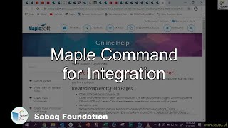 Maple Command for Integration