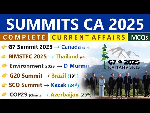SUMMITS 2025 CURRENT AFFAIRS | SUMMIT 2025| SUMMITS, VENUE, THEME | 2025 CURRENT AFFAIRS | IndoLogus