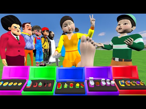 Squid Game 3 ( ์ค์ง์ด ๊ฒ์ 3): Pedicure Challenges | MAKE PEDICURE NICE OR ERROR RAINBOW NAILS