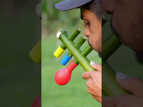 Three Colorful Balloon￼ & Bamboo Slingshots #shorts #ideas #toys