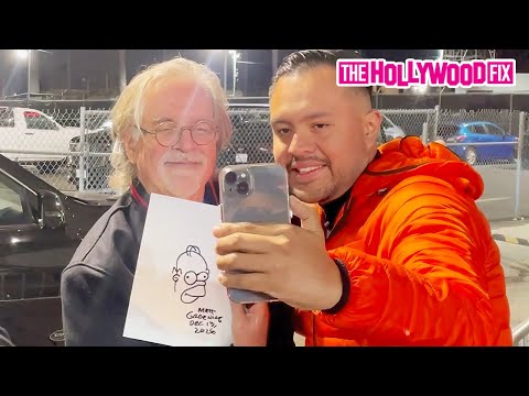 The Simpsons Creator, Matt Groening Gives Fans Custom Drawings At 'O C'mon All Ye Faithful' Premiere