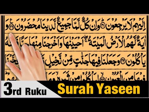 Surah Yaseen 3rd Ruku With Arabic Text Hd | Tajweed ul Quran Academy