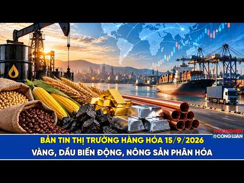 Bản tin thị trường hàng hóa 15/9/2026: Vàng, dầu biến động, nông sản phân hóa
