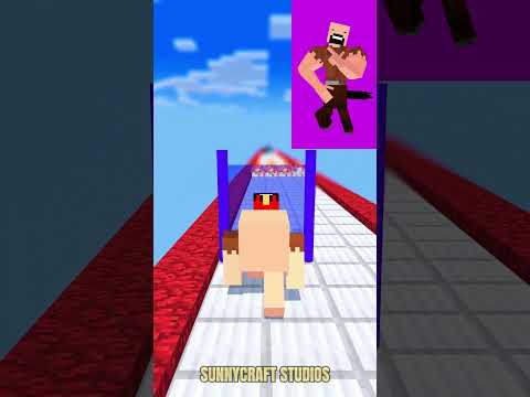 Help Build a Queen Run Challenge With Notch #minecraftanimation #funnyshorts