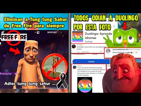 Eliminan a tung tung sahur de free fire para siempre y Duolingo es la peor aplicación