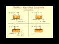 Solving One Step Equations: Addition and Subtraction