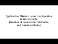 Coin Value and Equation Problems