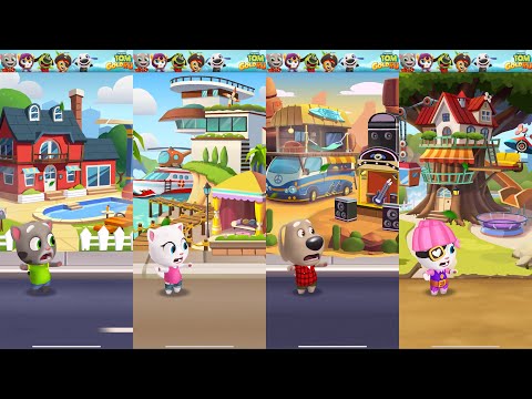 Talking Tom Gold Run Talking Tom VS Talking Angela VS Talking Ben VS Pirate Angela Gameplay