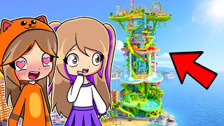 LYNA y MANDARINA construyen el MEJOR RASCACIELOS en Roblox Benidorm Fun Town Tycoon