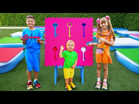 Diana and Roma Help Oliver Escape the Maze! Can They Find the Keys