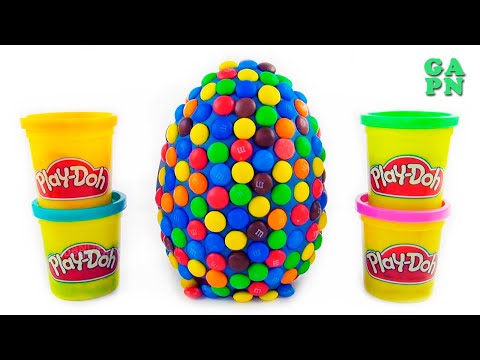 Huevo Sorpresa de Mickey Mouse M&M's en Español de Plastilina Play Doh/Aprender los Colores Animales