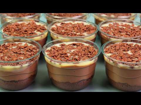 Sobremesa no Pote de chocolate CREMOSA e FÁCIL de Fazer! DELICIOSA e LUCRATIVA Faça e Venda Muito!