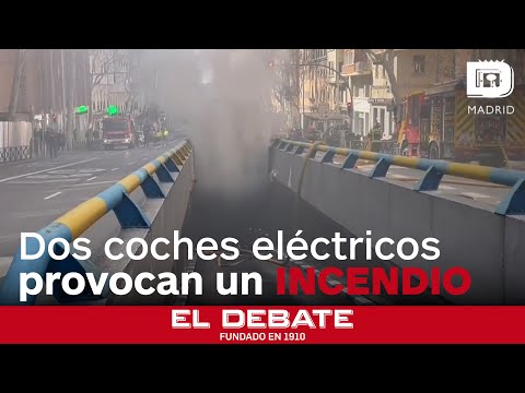 Un incendio provocado por coches eléctricos en un parking de Madrid es sofocado por los bomberos