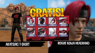 RÁPIDO TODOS LOS PREMIOS GRATIS PARA RECLAMAR RECOMPENSAS. NINJA  AKATSUKI HOZ  PLAYERA Y TÍTULO