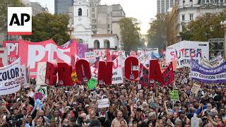 YouTube video thumbnail: 'March of Anger' Held in Argentina to Protest Against Milei's Austerity Measures
