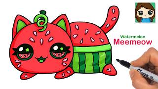 How to Draw a Watermelon Cat | Aphmau Meemeows