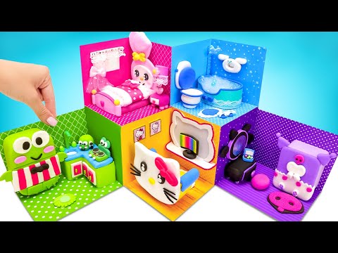 Maison en carton colorée pour Hello Kitty || De bonnes idées de bricolage avec du carton