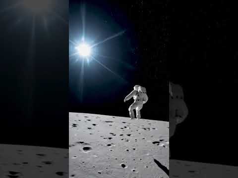 astronaut jumping on the moon 2  #space #astronaut #astronautintheocean @StellarVisions_ai