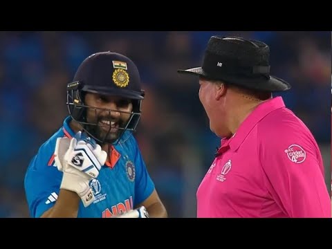 WC 2023 : Rohit Sharma Shows His Muscles to Umpire Marais Erasmus During IND vs PAK | Cricbolly ||